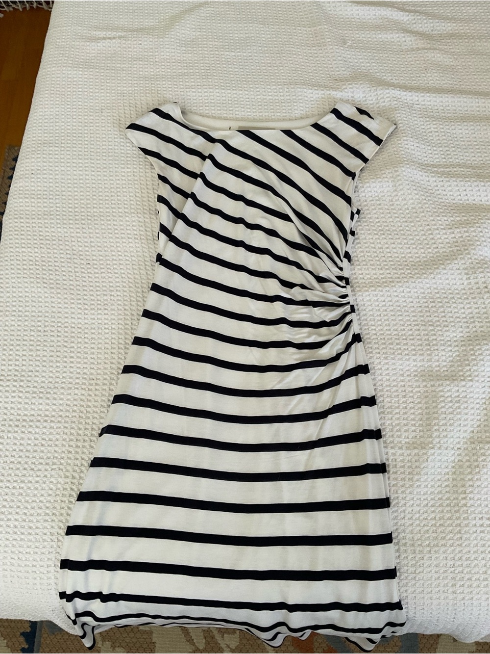 LOFT Black and White Striped Dress
